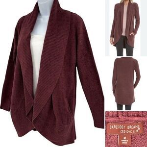 Barefoot Dreams Cozychic Lite Open Front Shawl Collar Cardigan Sz. M